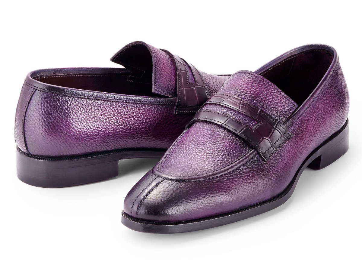 Paul Parkman Men's Split Toe Loafer Shoes In Purple Shoes by Paul Parkman – Don't Panic Shoes