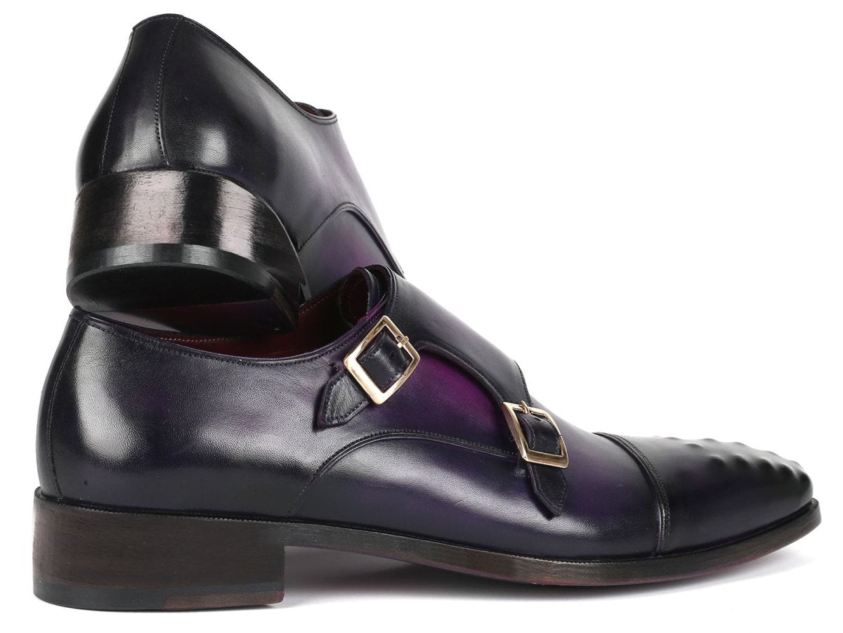 Paul Parkman Men's Studded Cap Toe Monkstraps Purple (Id047 - Prp) Shoes by Paul Parkman – Don't Panic Shoes