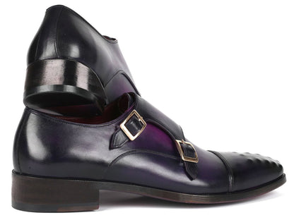 Paul Parkman Men's Studded Cap Toe Monkstraps Purple (Id047 - Prp) Shoes by Paul Parkman – Don't Panic Shoes