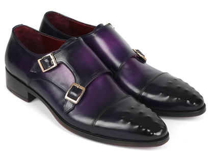Paul Parkman Men's Studded Cap Toe Monkstraps Purple (Id047 - Prp) Shoes by Paul Parkman – Don't Panic Shoes