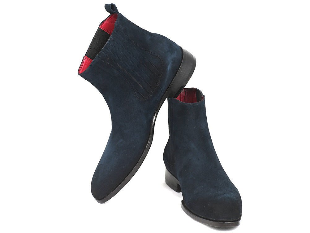 Paul Parkman Men's Suede Chelsea Boots In Navy Shoes by Paul Parkman – Don't Panic Shoes