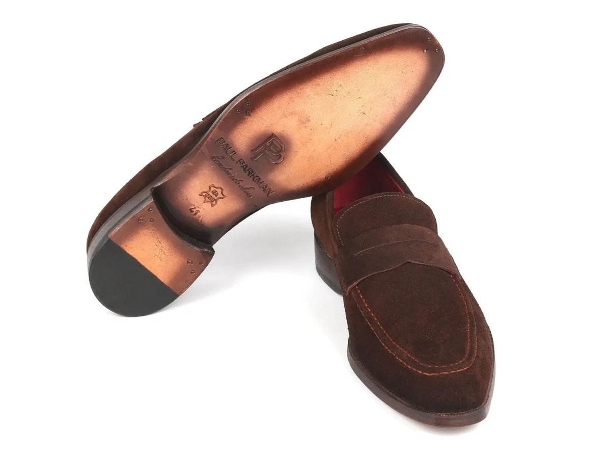 Paul Parkman Men's Suede Penny Loafers In Brown Shoes by Paul Parkman – Don't Panic Shoes