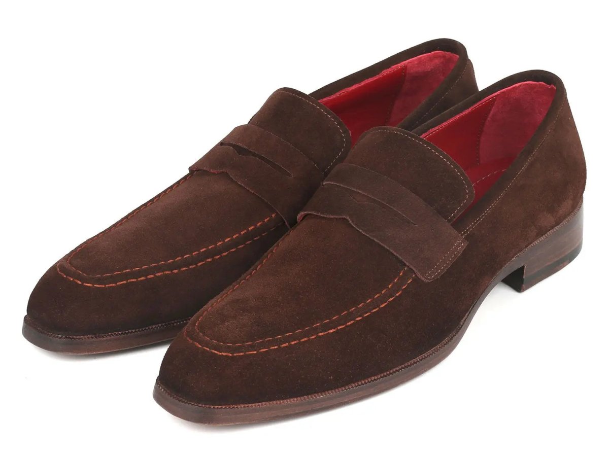 Paul Parkman Men's Suede Penny Loafers In Brown Shoes by Paul Parkman – Don't Panic Shoes