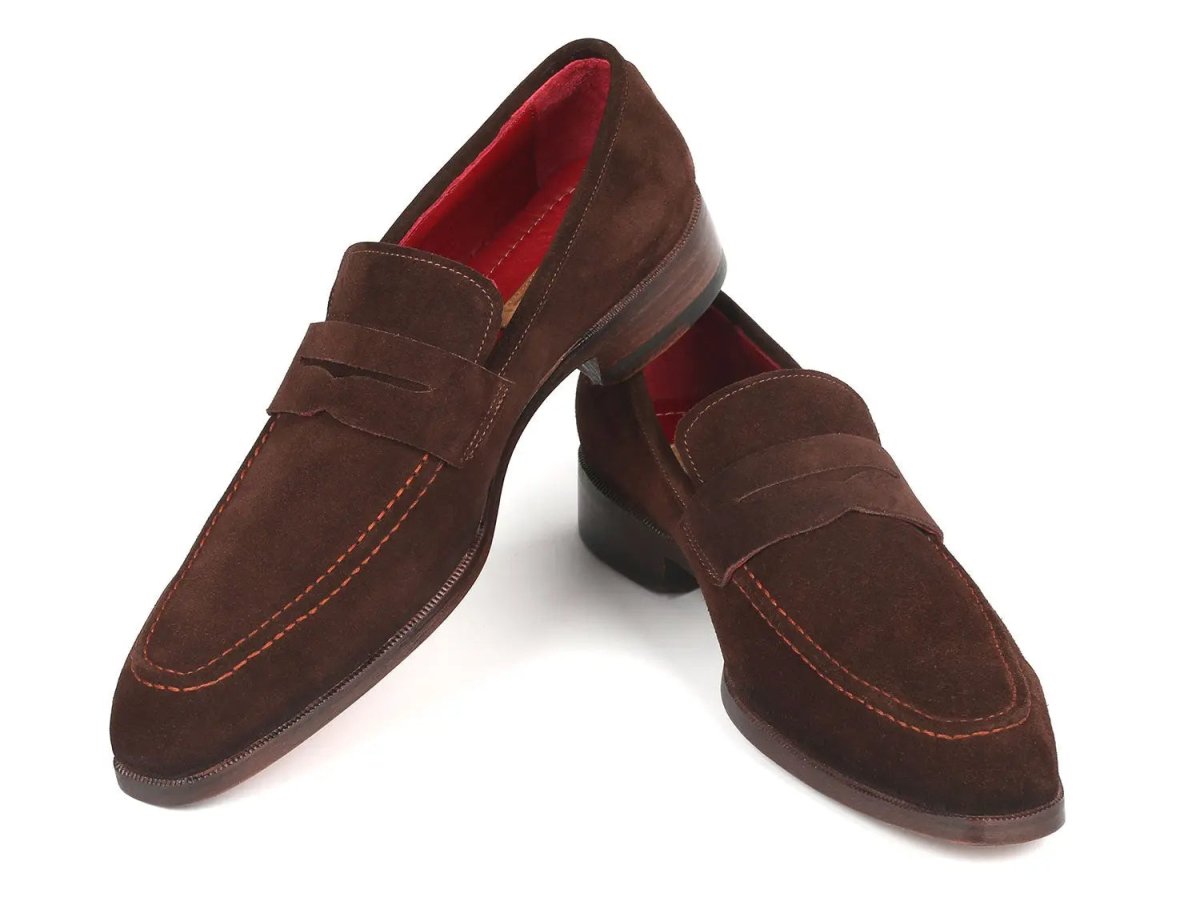 Paul Parkman Men's Suede Penny Loafers In Brown Shoes by Paul Parkman – Don't Panic Shoes