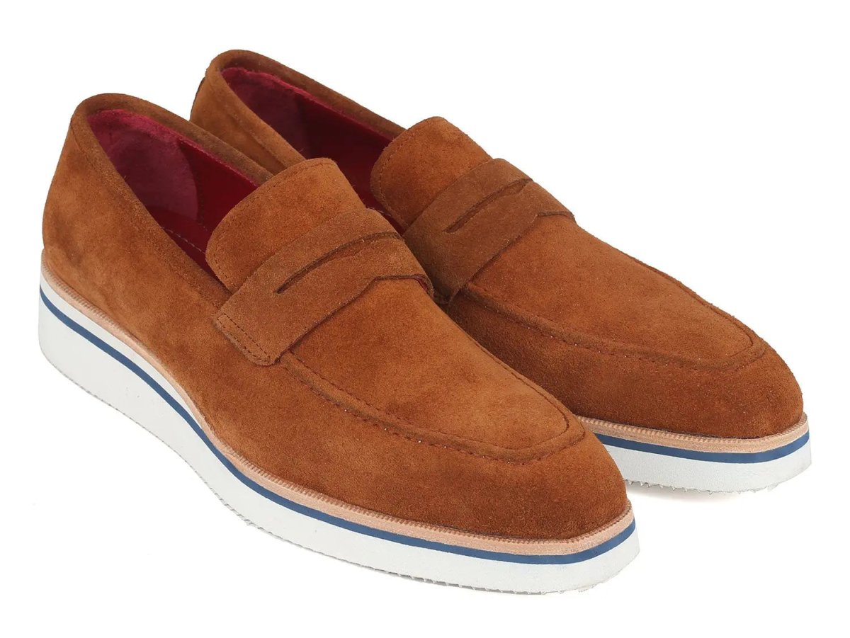 Paul Parkman Men's Suede Smart Casual Penny Loafers In Camel Shoes by Paul Parkman – Don't Panic Shoes