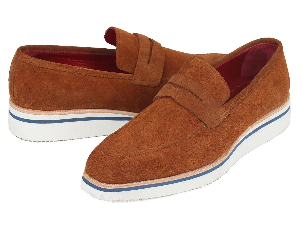 Paul Parkman Men's Suede Smart Casual Penny Loafers In Camel Shoes by Paul Parkman – Don't Panic Shoes
