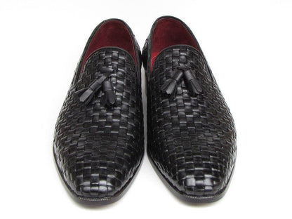Paul Parkman Men's Tassel Loafer Black Woven Leather (Id085 - Blk) by Paul Parkman – Don't Panic Shoes