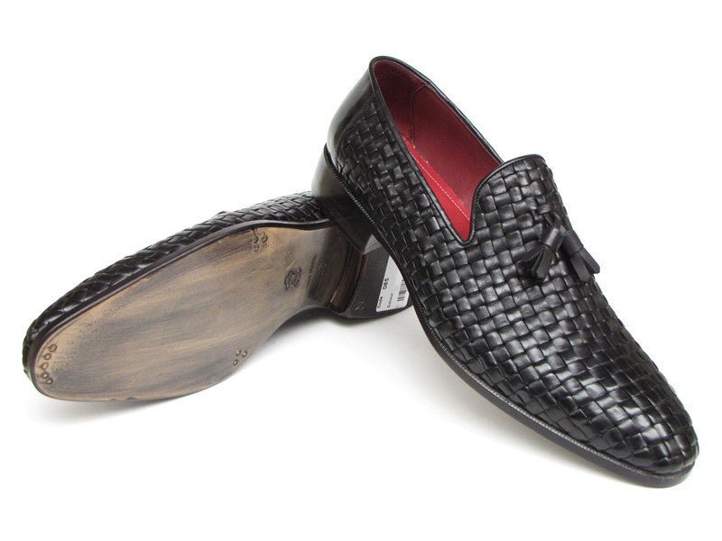Paul Parkman Men's Tassel Loafer Black Woven Leather (Id085 - Blk) by Paul Parkman – Don't Panic Shoes