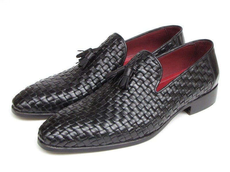 Paul Parkman Men's Tassel Loafer Black Woven Leather (Id085 - Blk) by Paul Parkman – Don't Panic Shoes