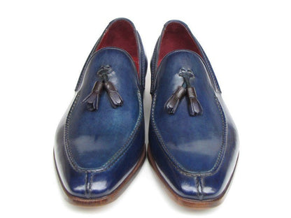 Paul Parkman Men's Tassel Loafer Blue Hand Painted Leather (Id083 - Blu) by Paul Parkman – Don't Panic Shoes