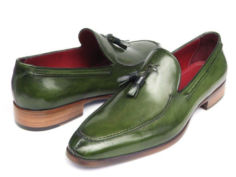Paul Parkman Men's Tassel Loafer Green Hand Painted Leather (Id083 - Green) by Paul Parkman – Don't Panic Shoes
