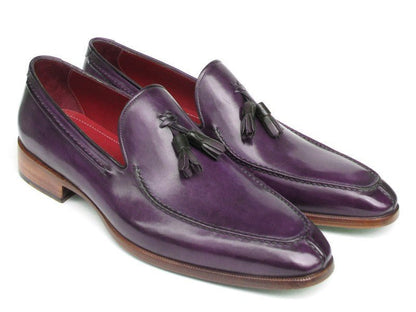 Paul Parkman Men's Tassel Loafer Purple Hand Painted Leather (Id083 - Rp) by Paul Parkman – Don't Panic Shoes