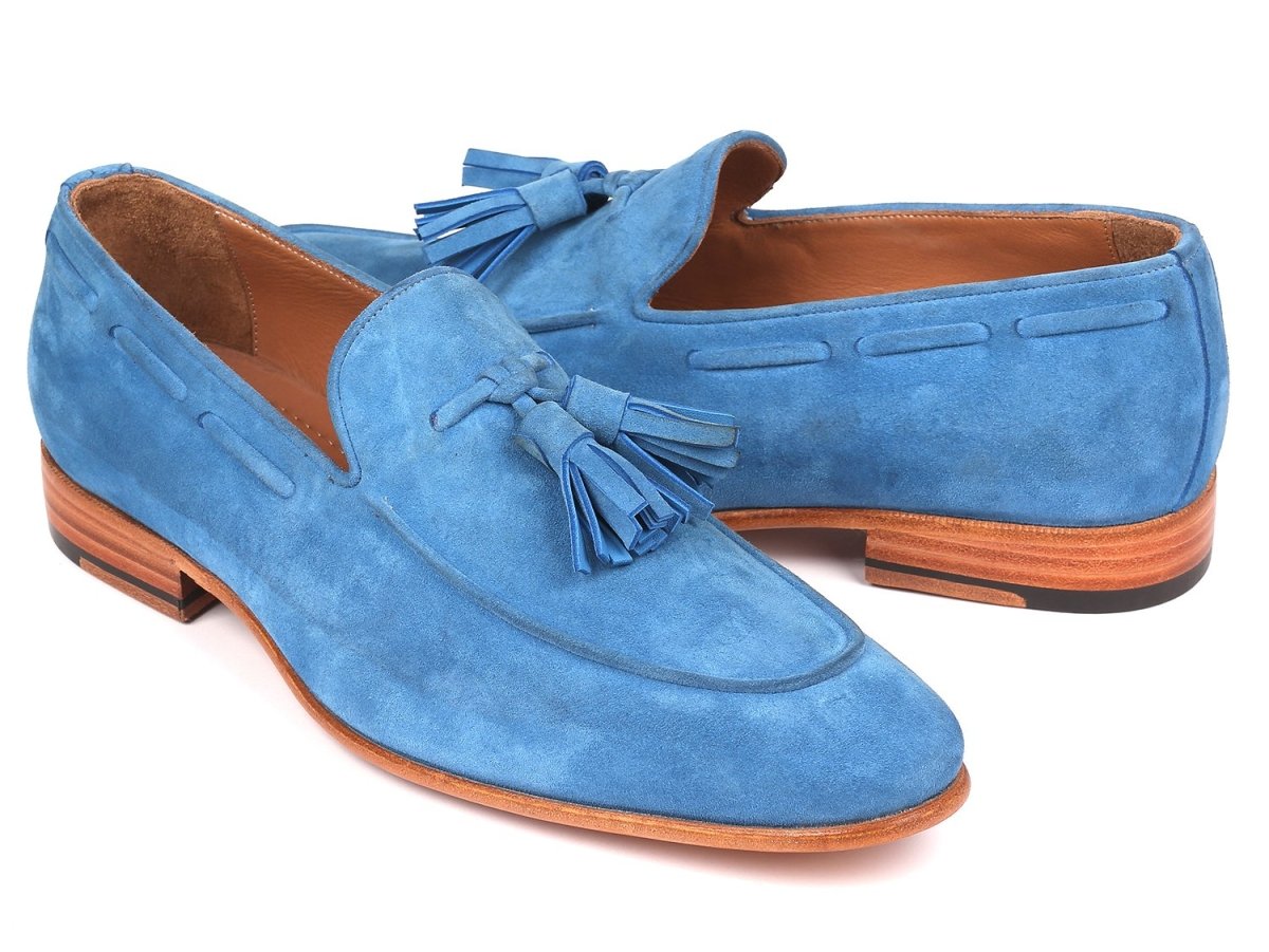 Paul Parkman Men's Tassel Loafers Blue Suede (IdBlu32fg) by Paul Parkman – Don't Panic Shoes