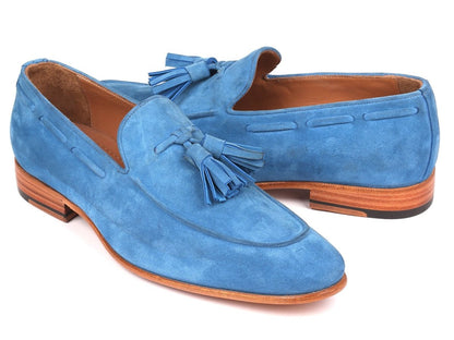 Paul Parkman Men's Tassel Loafers Blue Suede (IdBlu32fg) by Paul Parkman – Don't Panic Shoes