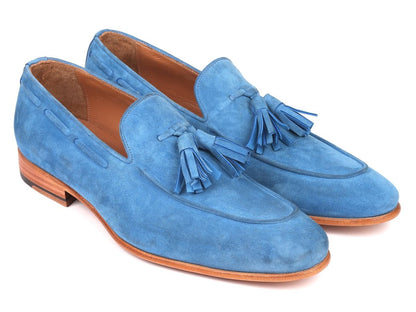 Paul Parkman Men's Tassel Loafers Blue Suede (IdBlu32fg) by Paul Parkman – Don't Panic Shoes