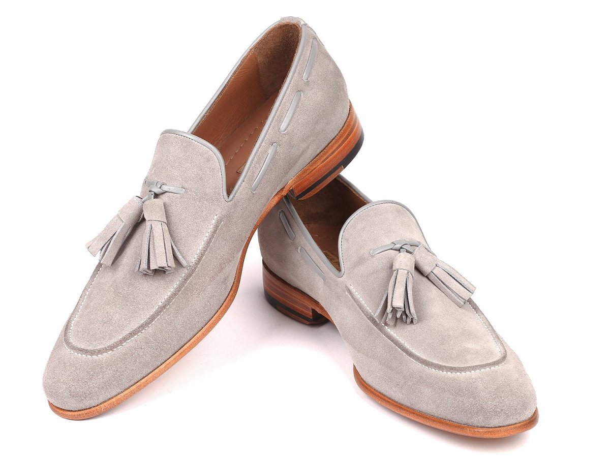 Paul Parkman Men's Tassel Loafers Grey Suede (IdGry32fg) by Paul Parkman – Don't Panic Shoes