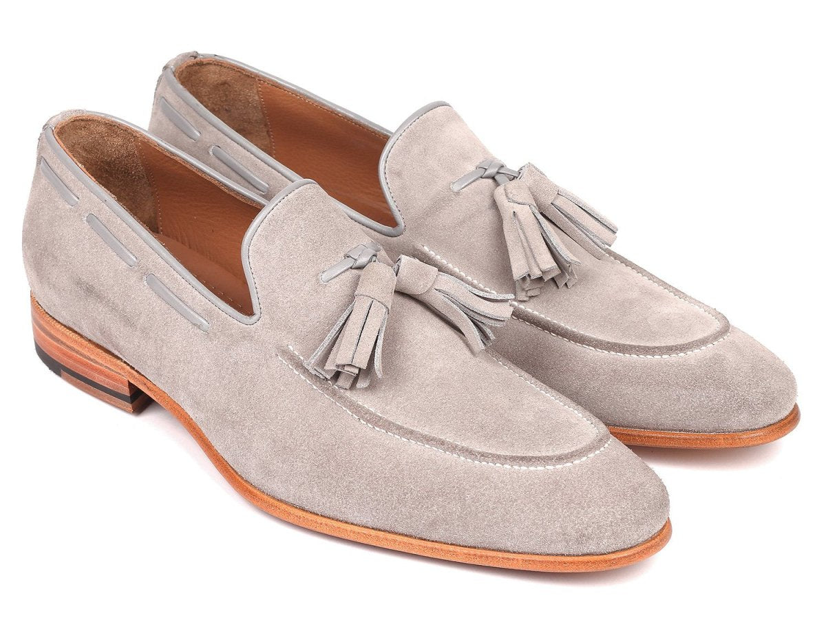 Paul Parkman Men's Tassel Loafers Grey Suede (IdGry32fg) by Paul Parkman – Don't Panic Shoes