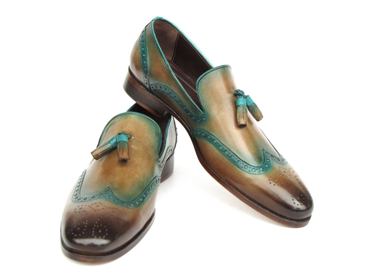 Paul Parkman Men's Tassel Loafers Olive And Green Patina Shoes by Paul Parkman – Don't Panic Shoes