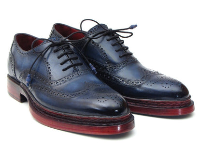 Paul Parkman Men's Triple Leather Sole Navy Wingtip Oxfords (Id027trpnvy) by Paul Parkman – Don't Panic Shoes