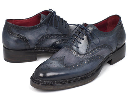 Paul Parkman Men's Triple Leather Sole Wingtip Brogues Blue (Id027 - Trp - Blu) by Paul Parkman – Don't Panic Shoes