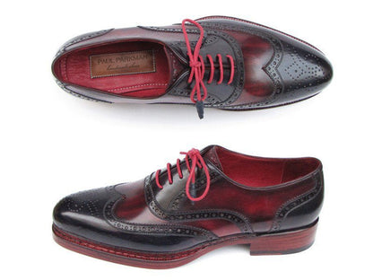 Paul Parkman Men's Triple Leather Sole Wingtip Brogues Navy And Red (Id027 - Trp - Nvybrd) by Paul Parkman – Don't Panic Shoes