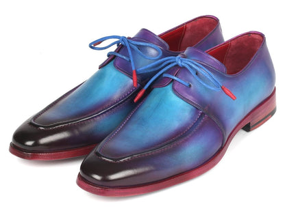 Paul Parkman Men's Turquoise And Purple Apron Derby Shoes (Id23sx84) by Paul Parkman – Don't Panic Shoes