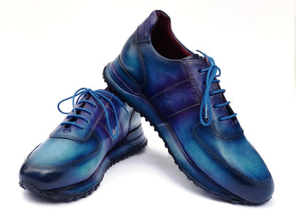 Paul Parkman Men's Turquoise And Purple Patina Sneakers Shoes by Paul Parkman – Don't Panic Shoes