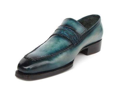 Paul Parkman Men's Turquoise Patina Handmade Loafers (Id6944 - Trq) Shoes by Paul Parkman – Don't Panic Shoes