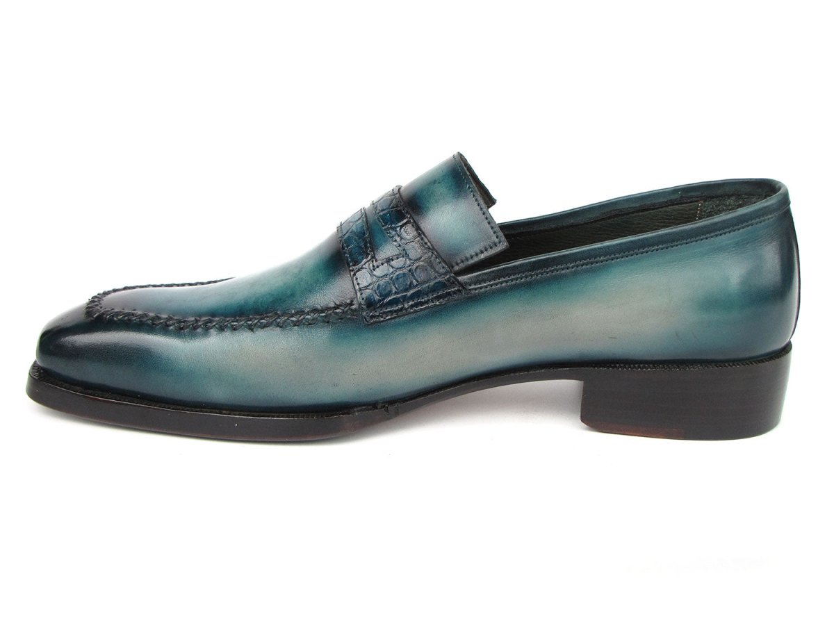 Paul Parkman Men's Turquoise Patina Handmade Loafers (Id6944 - Trq) Shoes by Paul Parkman – Don't Panic Shoes
