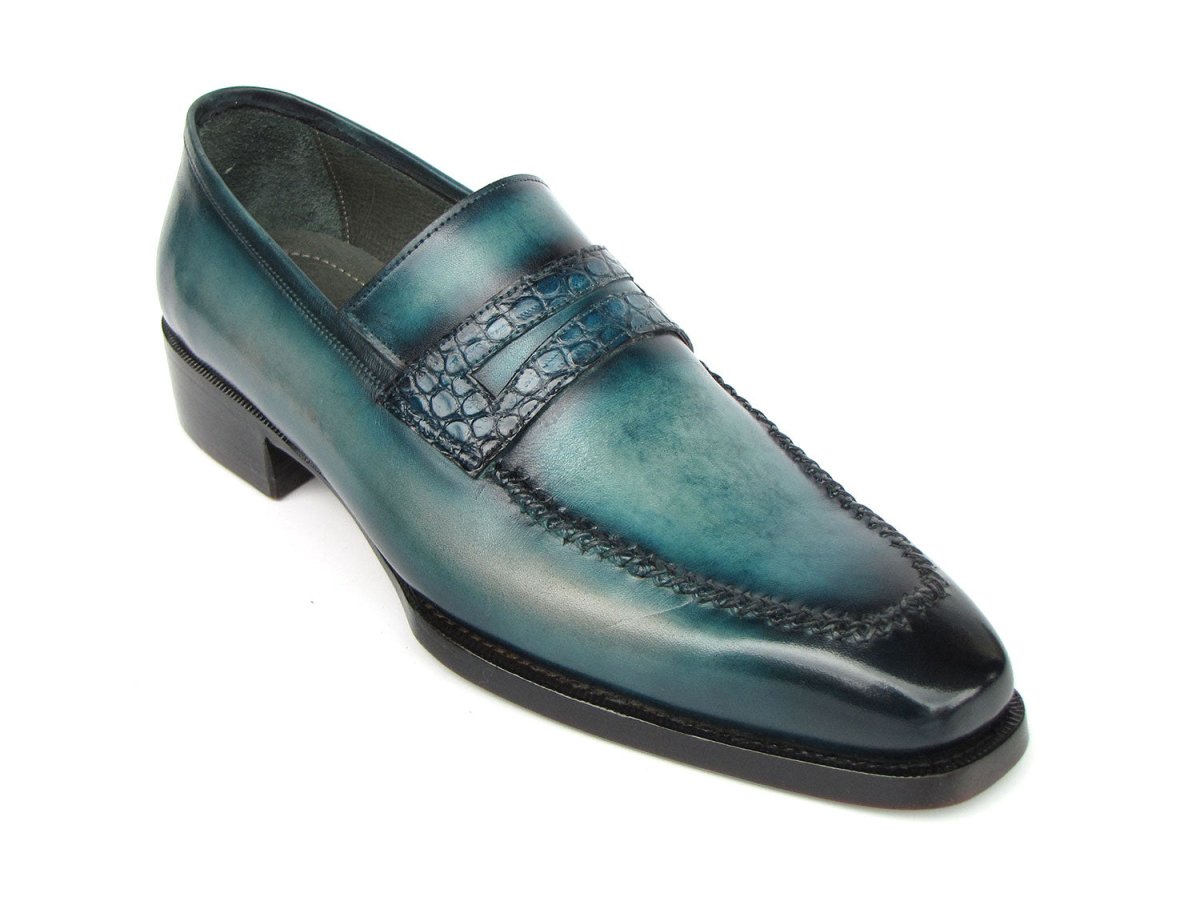 Paul Parkman Men's Turquoise Patina Handmade Loafers (Id6944 - Trq) Shoes by Paul Parkman – Don't Panic Shoes