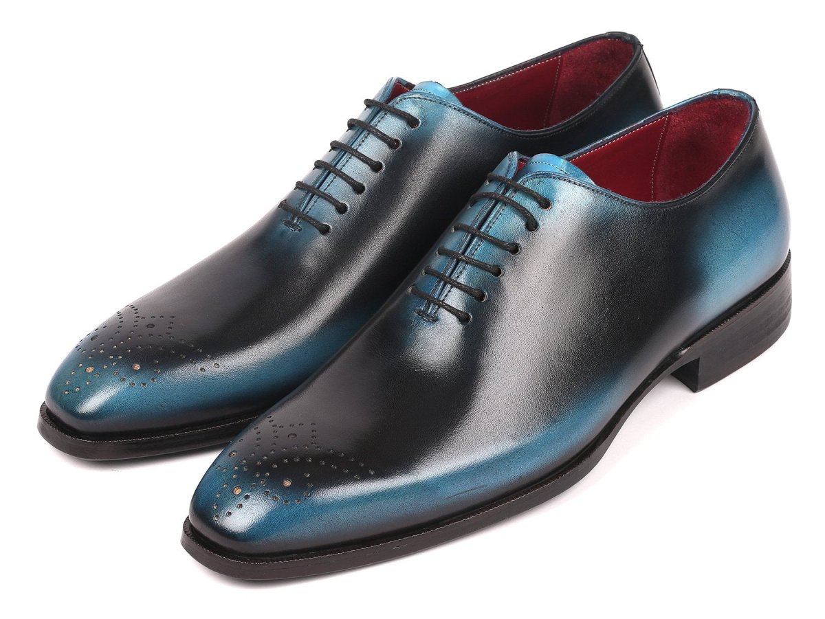 Paul Parkman Men's Wholecut Oxfords In Black And Blue Shoes by Paul Parkman – Don't Panic Shoes