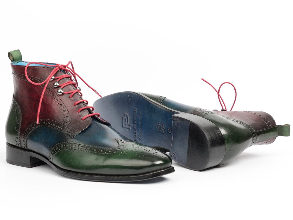 Paul Parkman Men's WIngtip Ankle Boots in Green, Blue And Bordeaux Shoes by Paul Parkman – Don't Panic Shoes