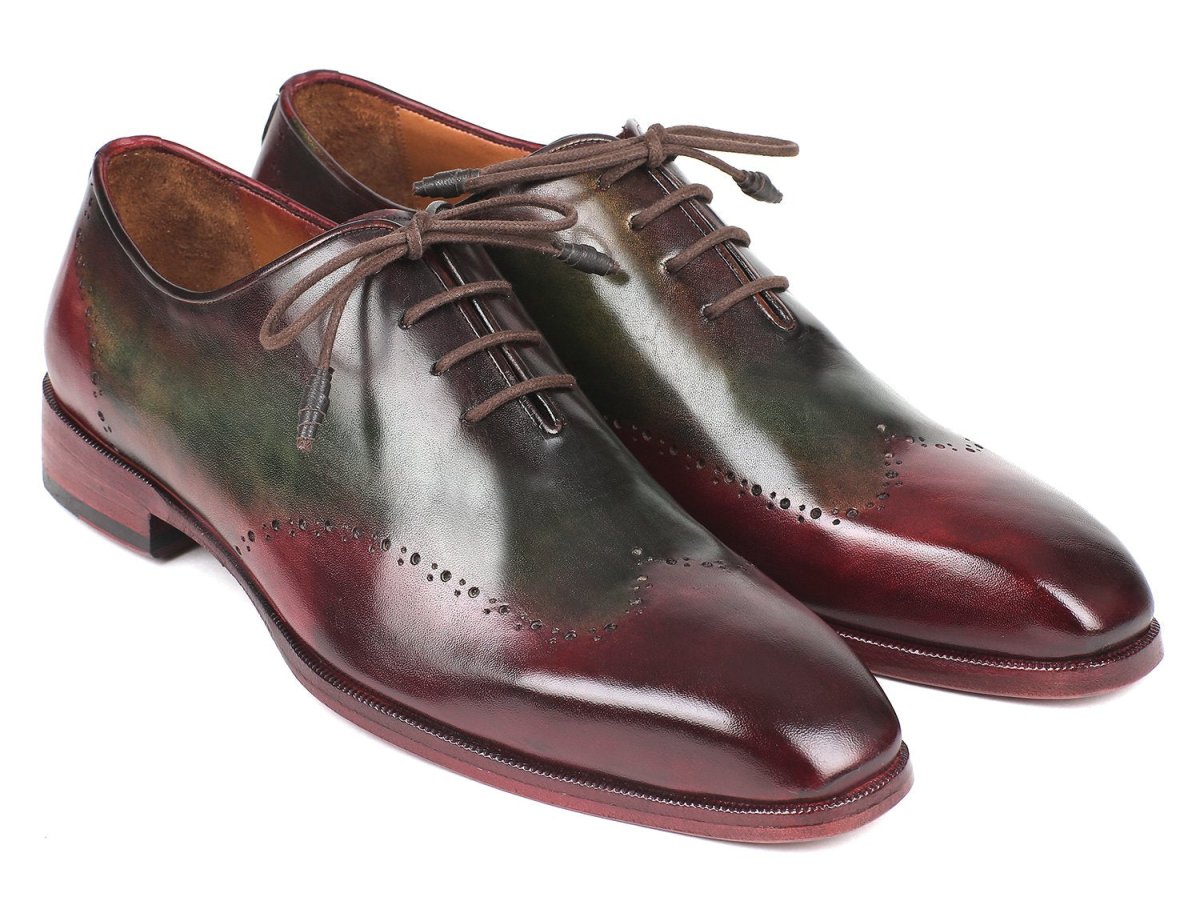 Paul Parkman Men's WIngtip Leather Oxfords in Bordeaux And Green Shoes by Paul Parkman – Don't Panic Shoes