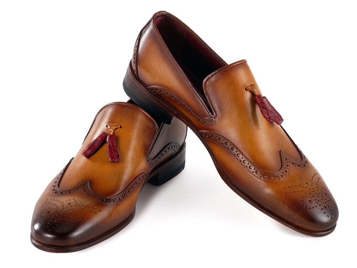 Paul Parkman Men's WIngtip Leather Tassel Loafers in Brown Shoes by Paul Parkman – Don't Panic Shoes