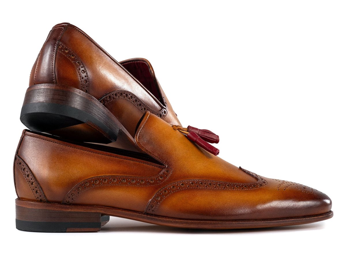 Paul Parkman Men's WIngtip Leather Tassel Loafers in Brown Shoes by Paul Parkman – Don't Panic Shoes