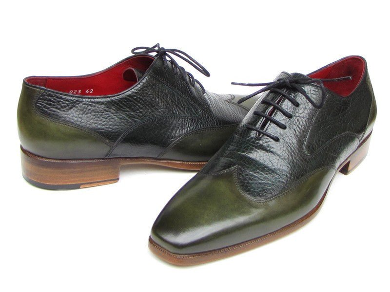 Paul Parkman Men's Wingtip Oxford Floater Leather Green (Id023 - Green) by Paul Parkman – Don't Panic Shoes