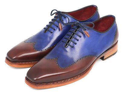 Paul Parkman Men's Wingtip Oxford Goodyear Welted Blue And Brown (Id81blu57) by Paul Parkman – Don't Panic Shoes