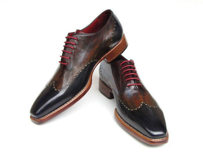 Paul Parkman Men's Wingtip Oxford Goodyear Welted Navy Red Black (Id081 - Mix) by Paul Parkman – Don't Panic Shoes