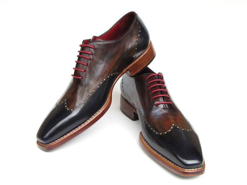 Paul Parkman Men's Wingtip Oxford Goodyear Welted Navy Red Black (Id081 - Mix) by Paul Parkman – Don't Panic Shoes