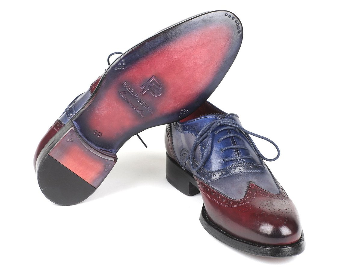 Paul Parkman Men's WIngtip Oxfords Goodyear Welted in Bordeaux, Grey And Blue Shoes by Paul Parkman – Don't Panic Shoes