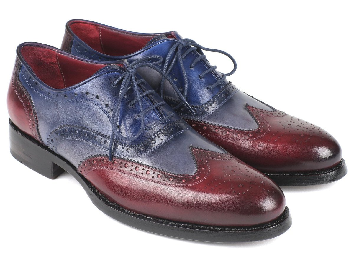Paul Parkman Men's WIngtip Oxfords Goodyear Welted in Bordeaux, Grey And Blue Shoes by Paul Parkman – Don't Panic Shoes