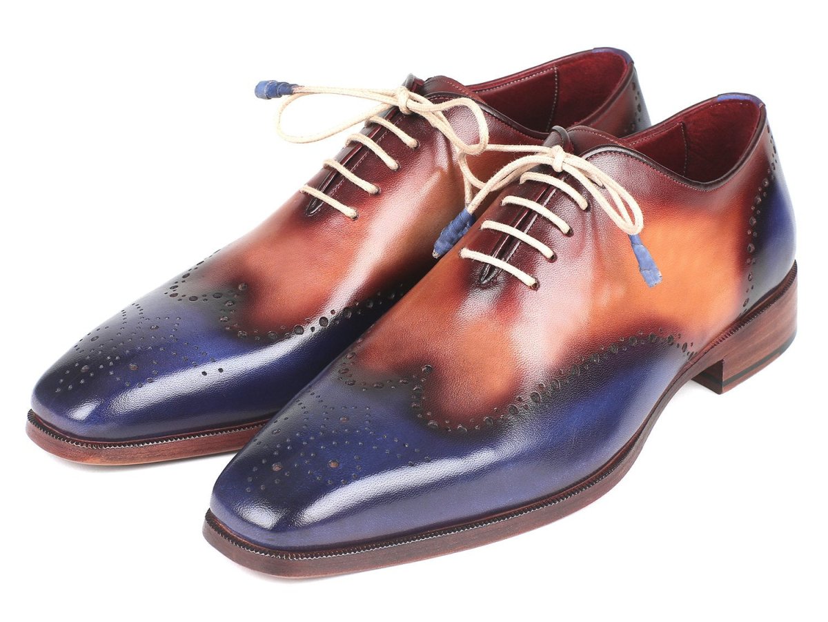 Paul Parkman Men's WIngtip Oxfords in Blue And Camel Shoes by Paul Parkman – Don't Panic Shoes