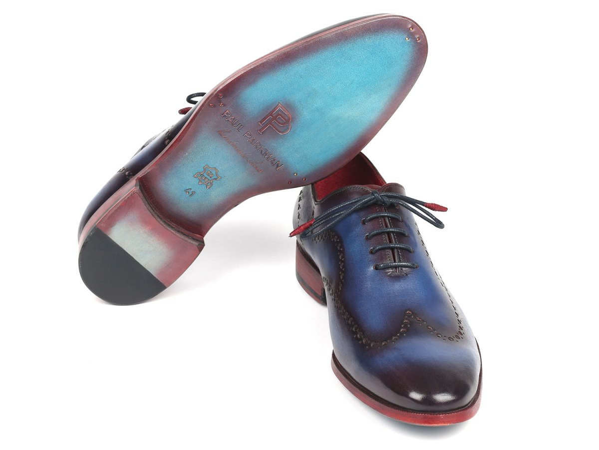 Paul Parkman Men's WIngtip Oxfords in Blue And Purple Shoes by Paul Parkman – Don't Panic Shoes