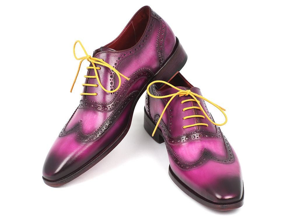 Paul Parkman Men's Wingtip Oxfords Lilac Handpainted Calfskin (Id228 - Lil) by Paul Parkman – Don't Panic Shoes