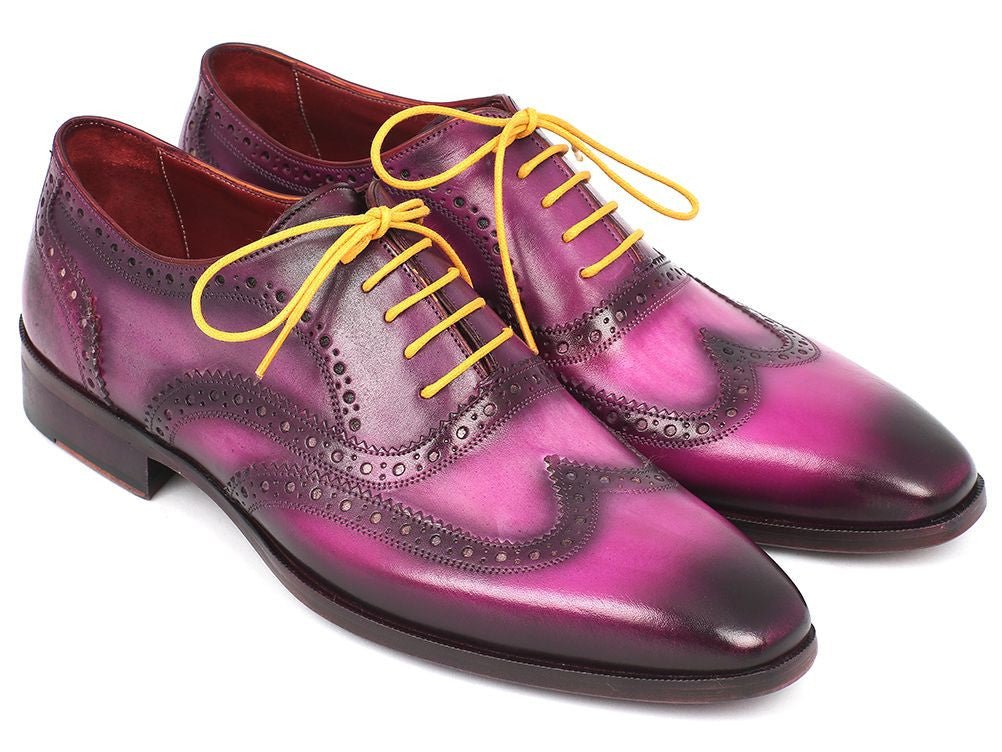 Paul Parkman Men's Wingtip Oxfords Lilac Handpainted Calfskin (Id228 - Lil) by Paul Parkman – Don't Panic Shoes