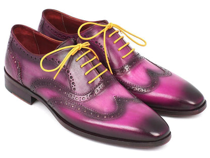 Paul Parkman Men's Wingtip Oxfords Lilac Handpainted Calfskin (Id228 - Lil) by Paul Parkman – Don't Panic Shoes