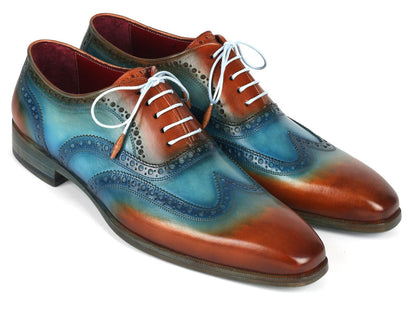 Paul Parkman Men's Wingtip Oxfords Turquoise And Tobacco (Id228 - Trq) Shoes by Paul Parkman – Don't Panic Shoes