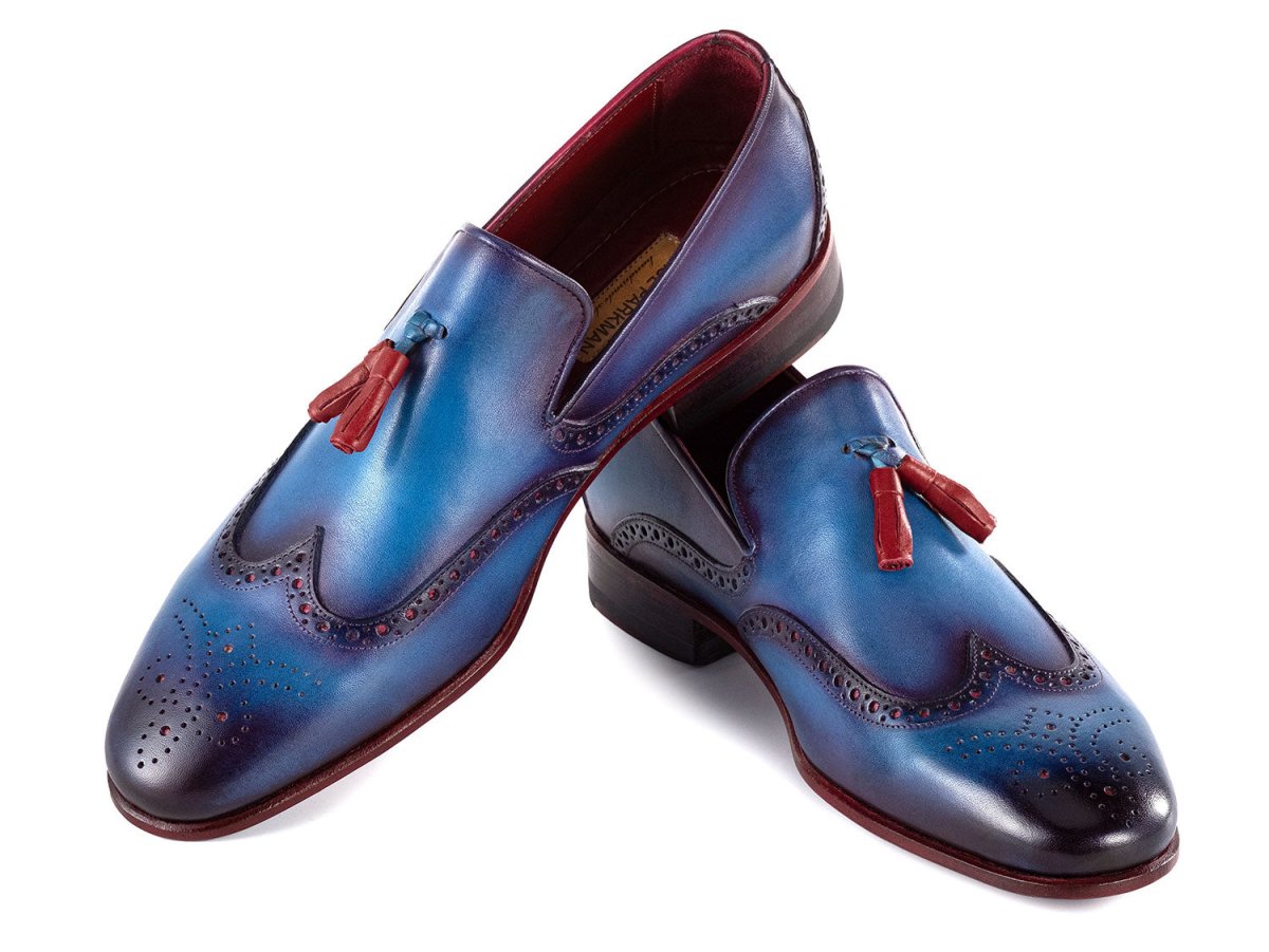 Paul Parkman Men's Wingtip Tassel Loafers Blue Leather (IdWl667 - Blu) Shoes by Paul Parkman – Don't Panic Shoes