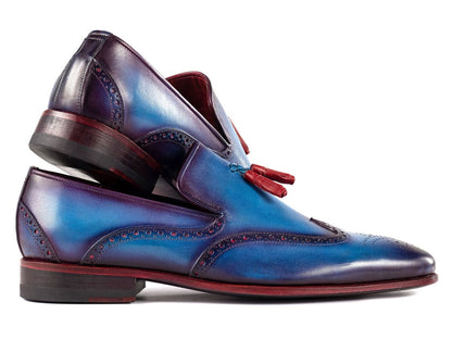 Paul Parkman Men's Wingtip Tassel Loafers Blue Leather (IdWl667 - Blu) Shoes by Paul Parkman – Don't Panic Shoes