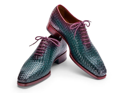Paul Parkman Men's Woven Leather Oxfords In Green And Purple Shoes by Paul Parkman – Don't Panic Shoes